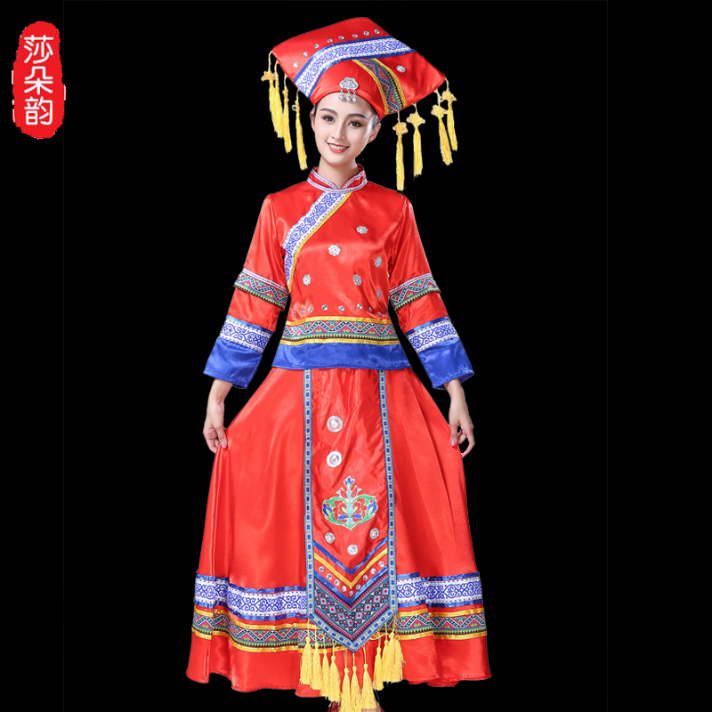 新款男女歌圩节表演服装广西舞蹈服 莎朵韵民族服装/舞台装