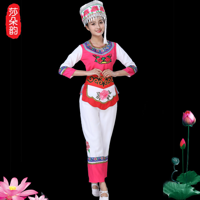 新款白族成人男女五朵金花舞蹈 莎朵韵民族服装/舞台装