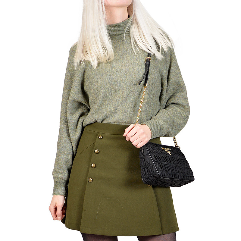 prada /普拉达尼龙布褶皱手提包 KeanGlobal海外女士包袋