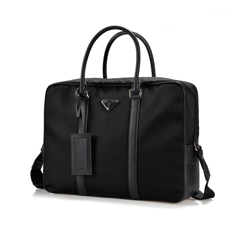 prada /普拉达男士黑色尼龙公文包 KeanGlobal海外男士包袋