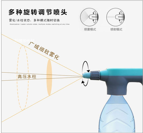 新款电动喷壶头多功能充电式浇花洗车套装小型喷雾器园艺喷洒水壶 - 图2