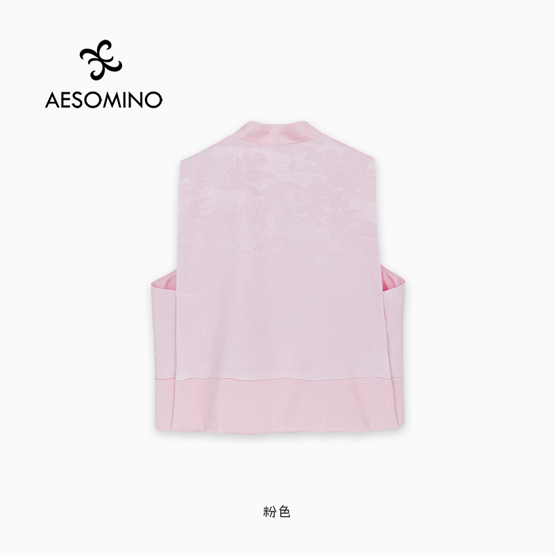 Aesomino/衣莎美诺马夹粉色Y635C8623 - 图0