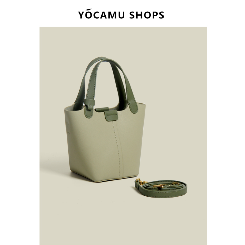 YOCAMU女包手提包高级感小众菜篮子水桶包2024新款包包小托特包 - 图0