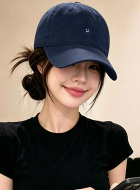 软顶笑脸刺绣显脸小棒球帽女款潮