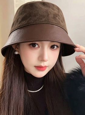 复古咖色秋冬保暖脸小渔夫帽女款