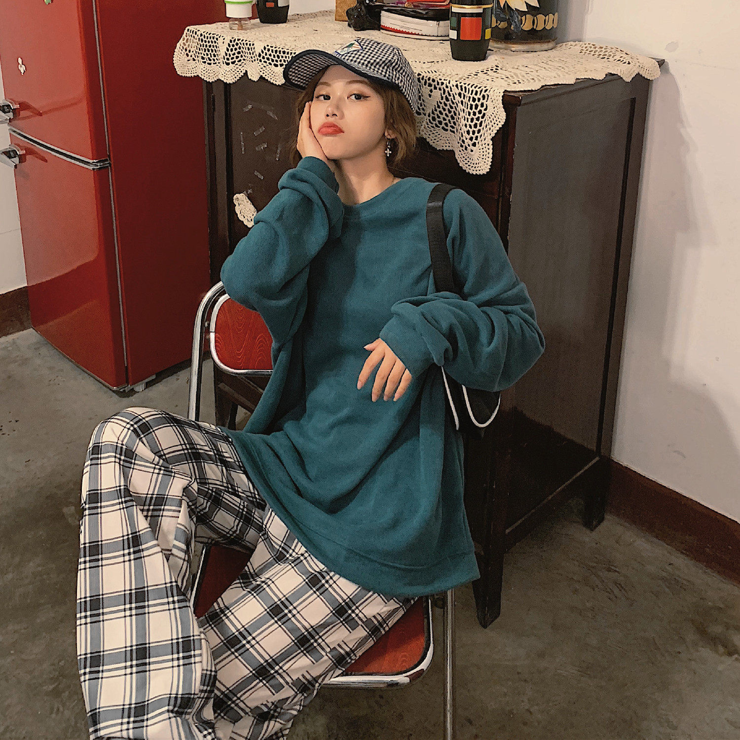 萧莲定制waitmore纯色jk女潮年卫衣 萧莲卫衣/绒衫