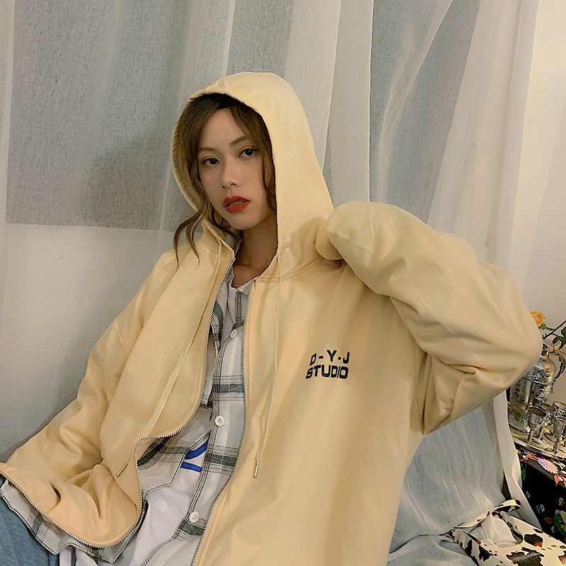 设计感小众奶油杏色定制潮新款开衫 萧莲卫衣/绒衫