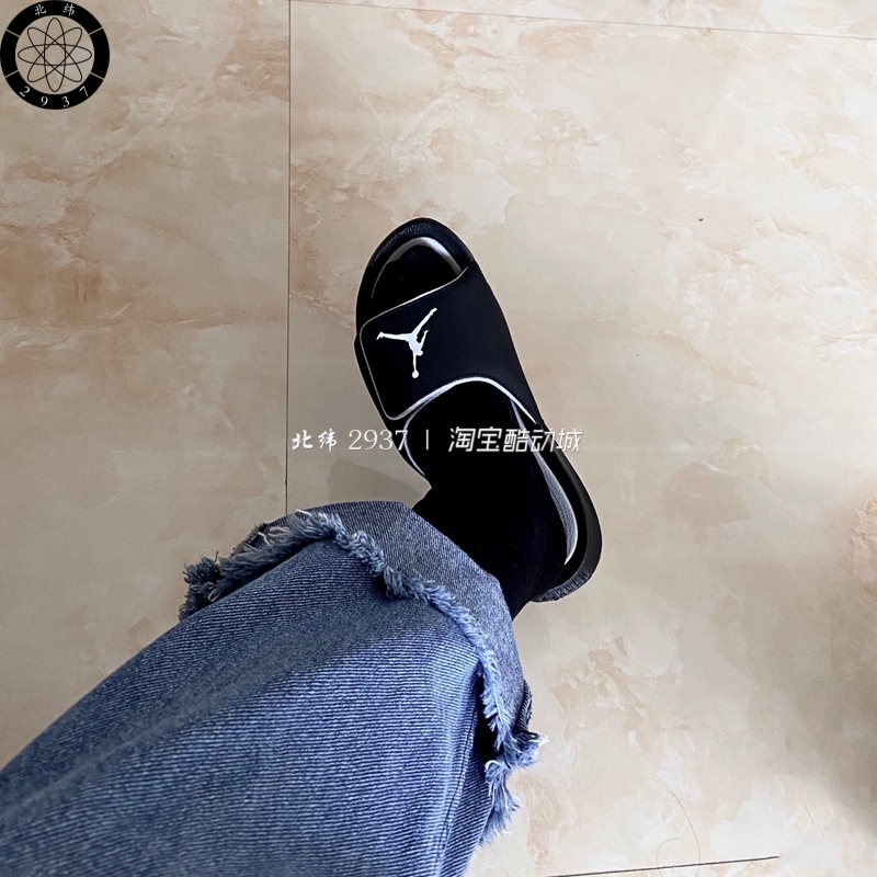 Air Jordan Hydro 6 AJ6乔丹夏季黑白男女运动休闲拖鞋881474-100 - 图2