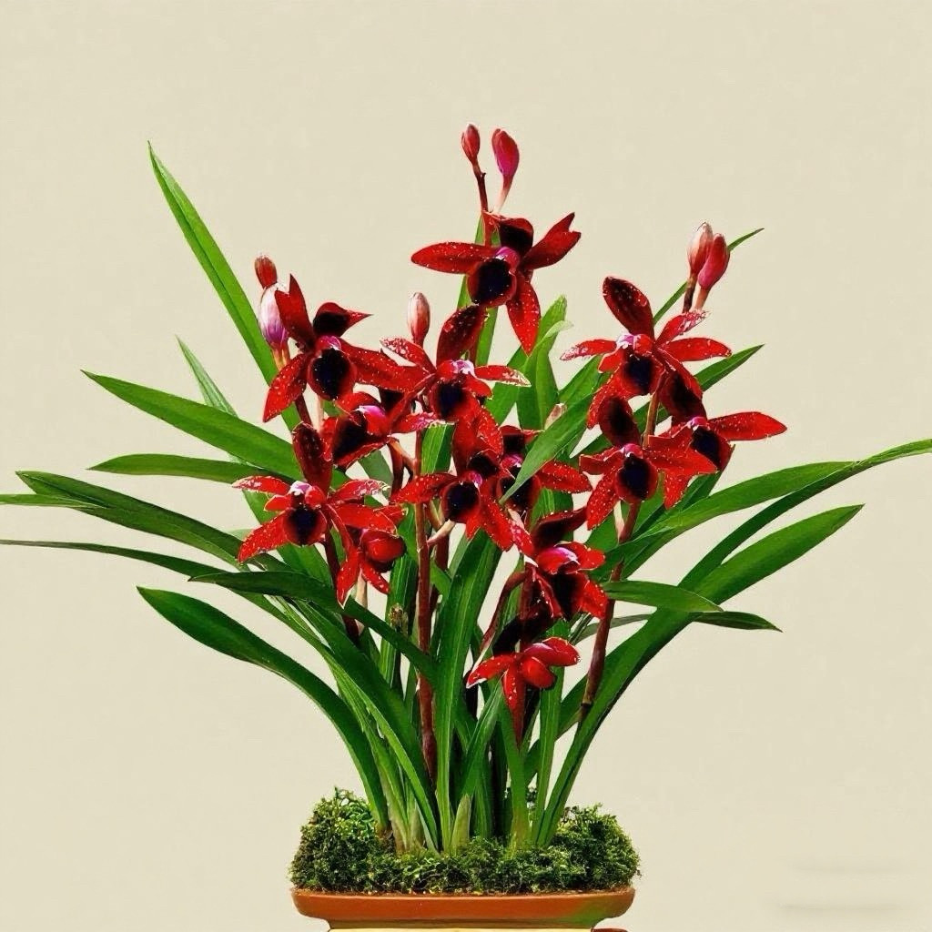 新品兰花苗盆栽建兰天红 夏带花苞出售红素好养花卉四季室内好养,淘宝优惠券,粉丝福利购,淘宝优惠卷