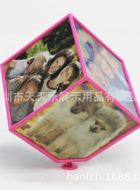 立方体6面5寸魔方旋转相框桌面时尚摆台电动可换画相架婚纱相片架