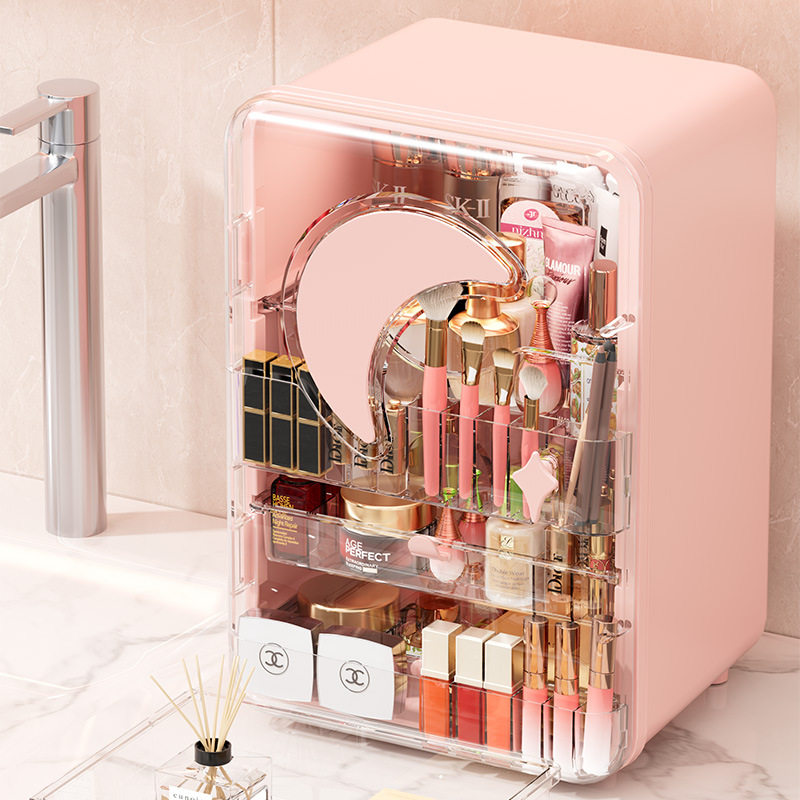 化妆品收纳柜子透明收纳盒整理柜桌面防尘梳妆台护肤品口红置物架,淘宝优惠券,粉丝福利购,淘宝优惠卷