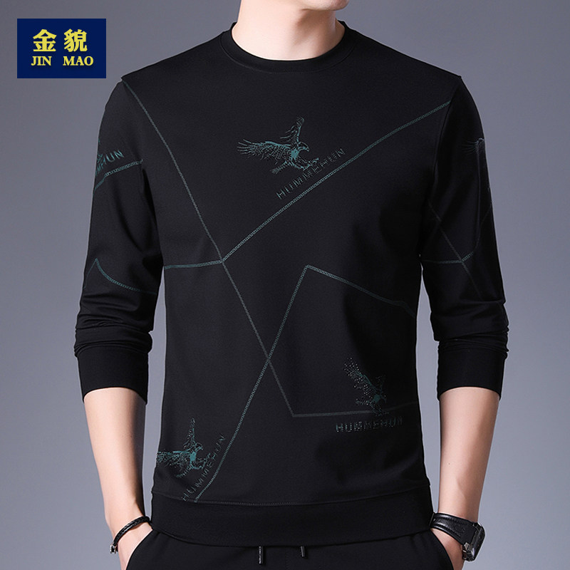 2020长袖t恤男士加绒刺绣宽松卫衣 金貌T恤