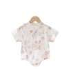 2026 Newborn Baby Coverall Short-Sleeved Thin Climbing Baby Jumpsuit Pure Cotton Summer Male and Female Baby Triangle Harness