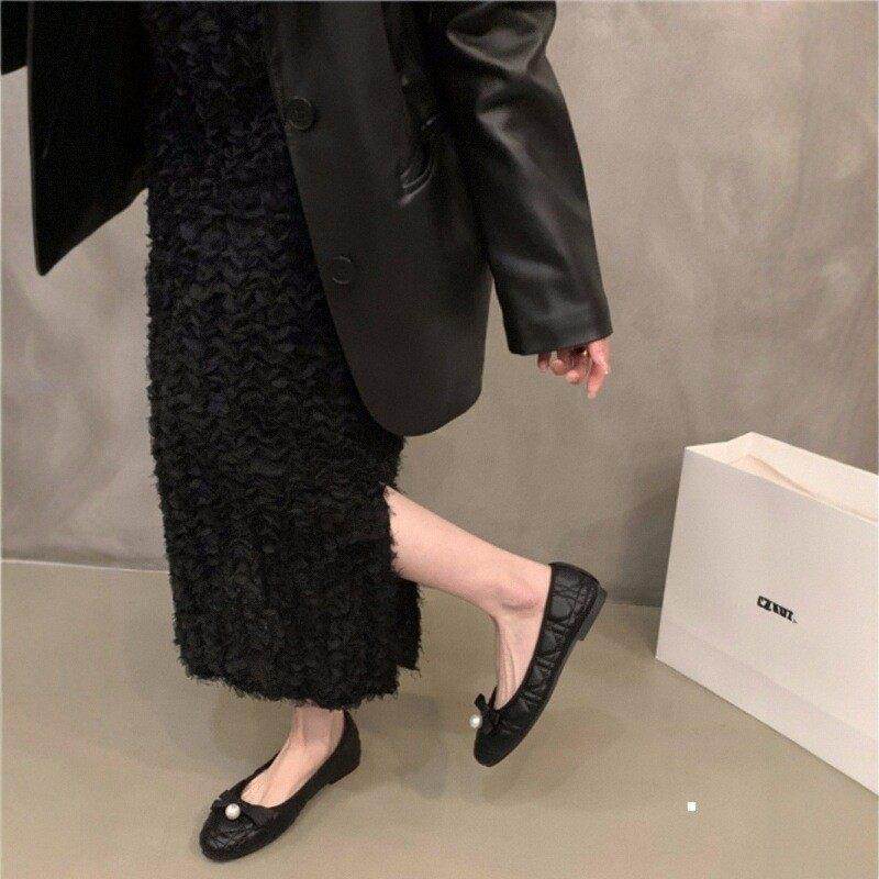 店主自留新款~平底黑色玛丽珍单鞋女春秋季真皮百搭小香风晚晚鞋,淘宝优惠券,粉丝福利购,淘宝优惠卷