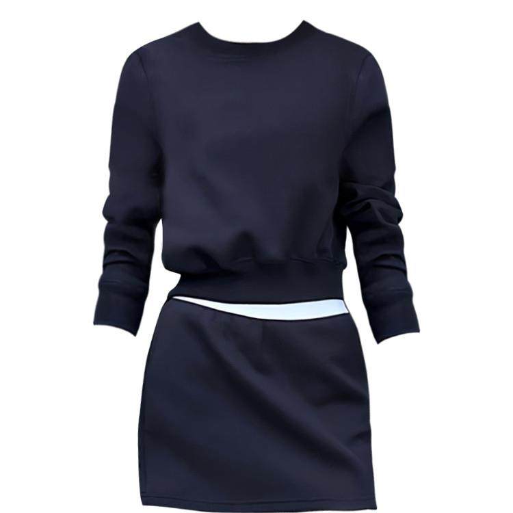 新品香港秋新款辣妹短款纯色收腰卫衣套装女拼接撞色半身裙两件套,淘宝优惠券,粉丝福利购,淘宝优惠卷