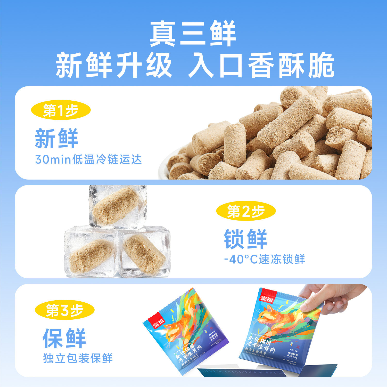 宽福主食冻干猫粮鲜肉生骨肉成幼猫营养增肥美毛全价宠物主粮试吃,淘宝优惠券,粉丝福利购,淘宝优惠卷