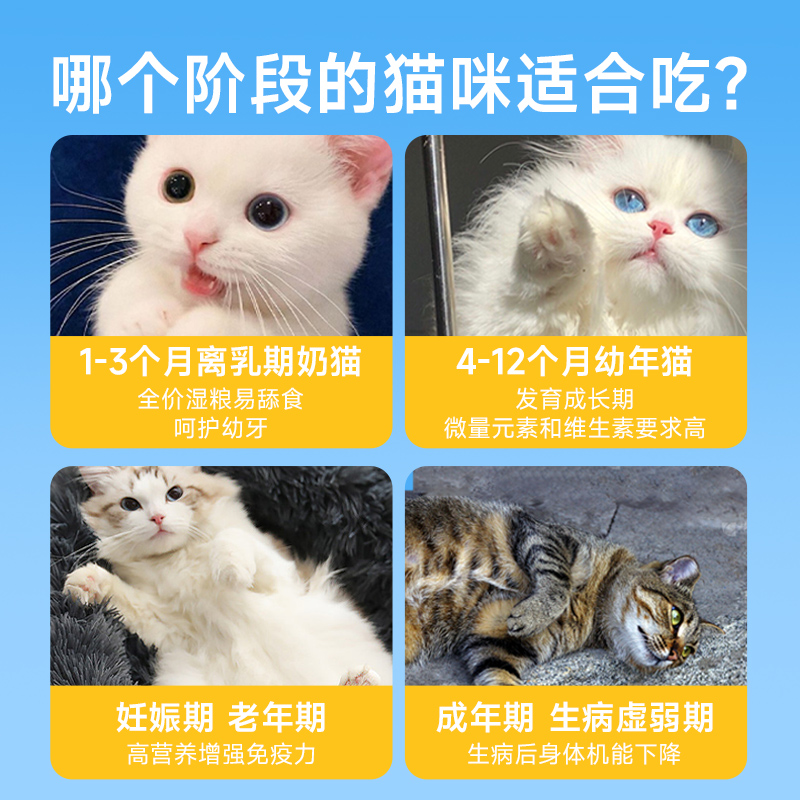 宽福猫罐头幼猫奶糕主食罐湿粮幼猫粮一个月辅食猫咪零食羊奶粉包 - 图1