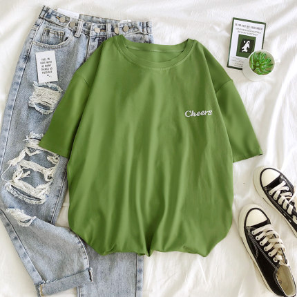 牛油果绿短袖女学生韩版夏季t恤 奥必佳T恤