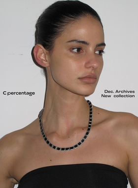 c percentage 原创设计铜镀简约个性时尚黑曜方石项链