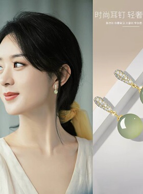 新中式和田玉耳钉女2026新款爆款高级感耳环独特漂亮设计时尚耳饰