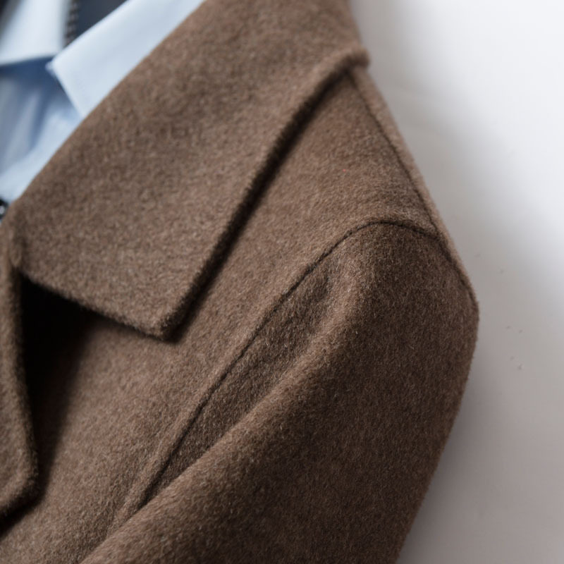 纯羊毛双面呢大衣男士 中长款过膝双面羊绒外套 西装领毛呢子风衣,淘宝优惠券,粉丝福利购,淘宝优惠卷