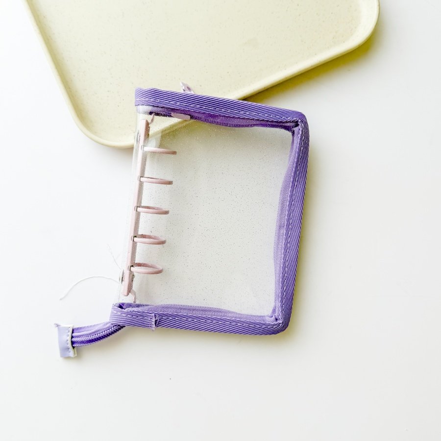 M5拉链彩夹5孔活页透明闪粉PVC软壳外壳拍立得小卡收纳包边手账本,淘宝优惠券,粉丝福利购,淘宝优惠卷