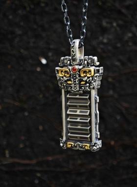 复古银做旧天机吊坠六十四卦解压道系配饰吊坠项链男士悟道项坠