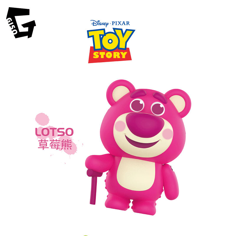 【GISO】迪士尼TOYSTORY涂鸦公仔三眼仔草莓熊史迪仔手办玩具摆件 - 图0