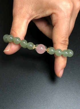 天然和田玉手串女款真品晴水串珠手链玉石新疆玉石串珠首饰