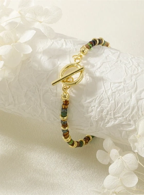 原创设计新款ins风手工编织天然石简约个性手链轻奢百搭高级感女