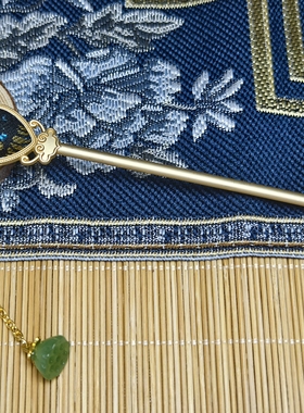 非遗宋锦葫芦发簪 手工流苏发钗 古风汉服头饰 国风吉祥饰品