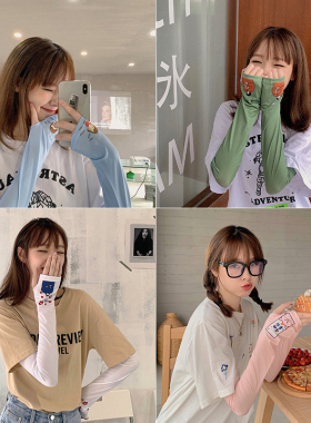 网红防晒防蚊手袖护臂女可爱开车