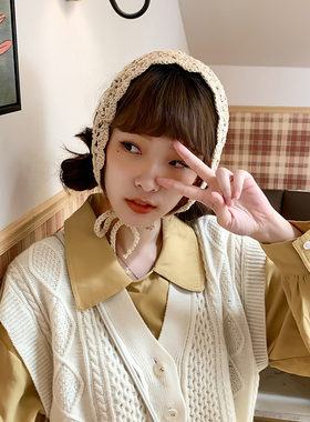 毛线发带女韩国秋冬麻花压发饰