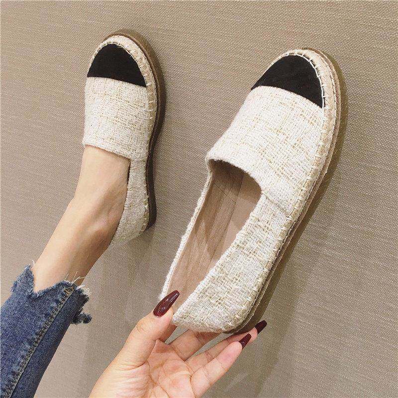 香港2025新款韩版百搭单鞋女秋季懒人平底渔夫鞋休闲一脚蹬豆豆鞋,淘宝优惠券,粉丝福利购,淘宝优惠卷