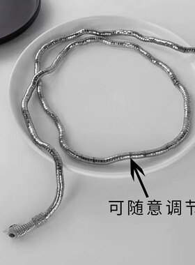 缠绕蛇形个性黑暗土酷开口随意造型蛇形夸张欧美设计感项链项圈