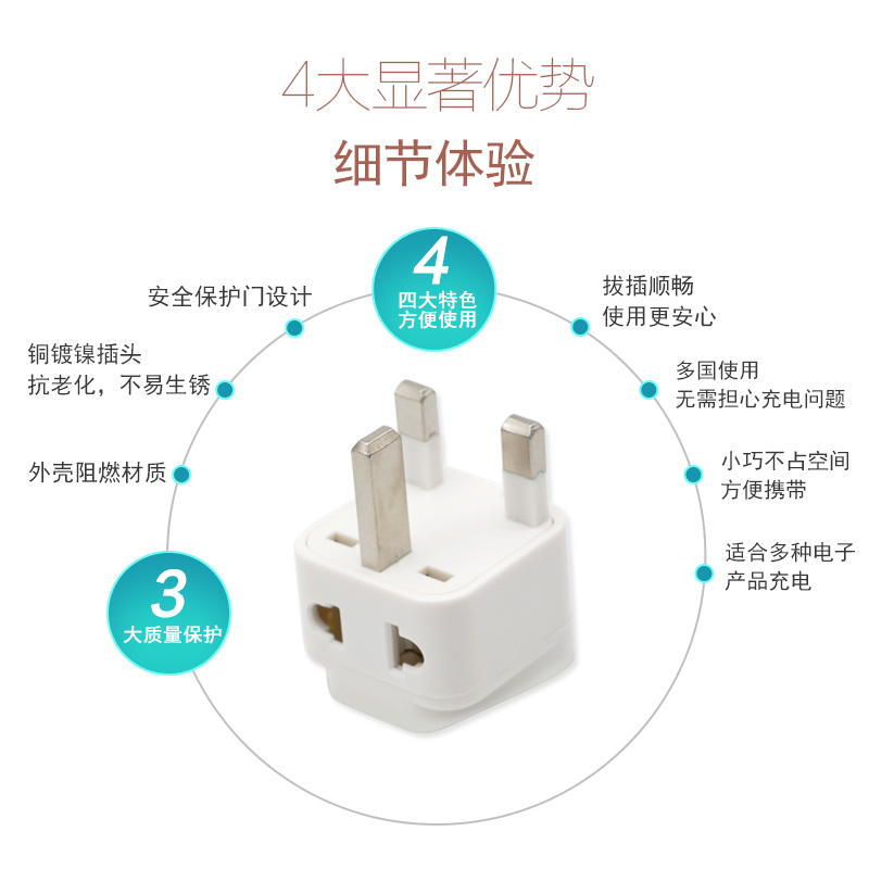 英规旅行转换插头英国新加坡马尔代夫迪拜手机充电英式多孔插座-图1