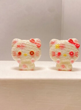 diy奶油胶仿真立体卡通绑定战损kt可爱发夹 手作自制挂件树脂配件