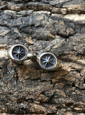 jango日本手作硫化星光熔岩戒指