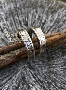 戒指古董摩根银币日本手工改造