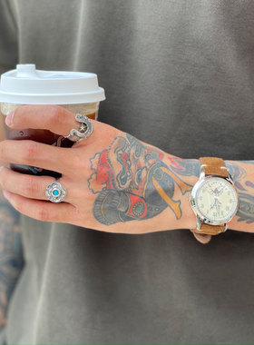 敲打花瓣式摩根银币改造戒指