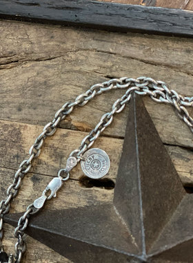 手工925银细丸太丸复古银链