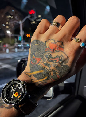 点金双头马蹄型开口戒指