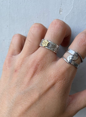 dearblossom日本手打金唐草戒指