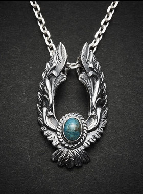 雄鹰展翅925纯银NAVAJO吊坠