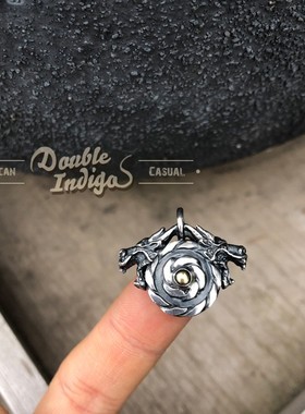 日本手工复古925银金珠吊坠