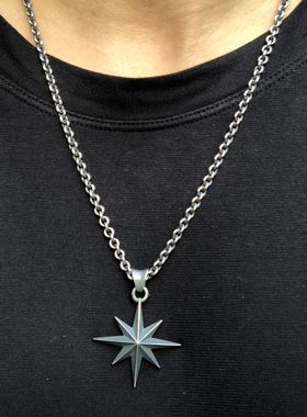 手作做旧爆炸星光实心项链吊坠