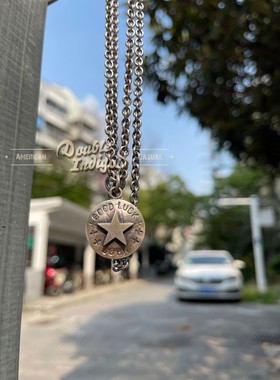 手打改造五星好运古董银币吊坠