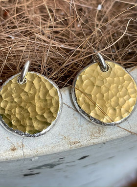 超大面积24K锤金925银熔金银饼