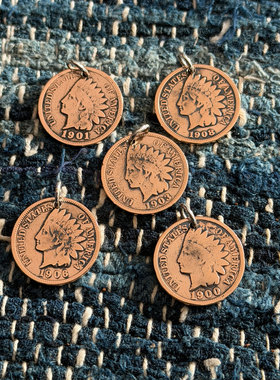 North Works x Button Works 复古古董一美分铜币挂件吊坠