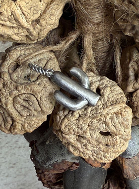 Lucky John 朝气蓬勃 日本制硫化做旧仙人掌造型复古925银吊坠